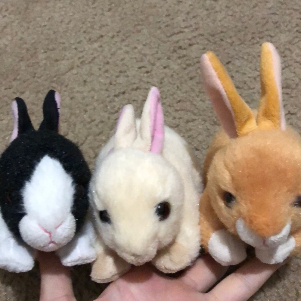 Thre bunny stuffed animals/plushies